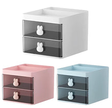 Organizador de Mesa Coelho com Gaveta – Porta Canetas, Maquiagem e Acessórios Multiuso