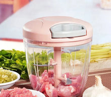 Mini Processador Manual de Alimentos 900ml com 5 Lâminas em Aço Inoxidável