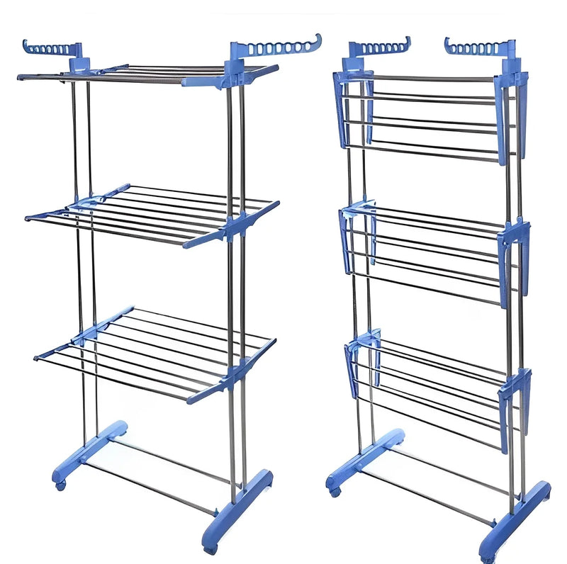 Varal Vertical Dobrável com 3 Andares – Retrátil, Extensível e de Grande Capacidade para Roupas