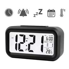 Relógio Digital de Mesa LCD com Alarme e Iluminação LED – Portátil e Compacto