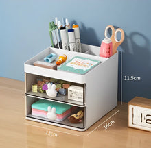 Organizador de Mesa Coelho com Gaveta – Porta Canetas, Maquiagem e Acessórios Multiuso