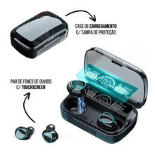 Fone Bluetooth TWS M10/F9 – Display Digital, Power Bank, Bluetooth 5.0 e Microfone HD