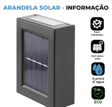 Arandela Solar LED Slim com Duplo Facho de Luz Quente – Luminária de Parede IP65 para Áreas Externas