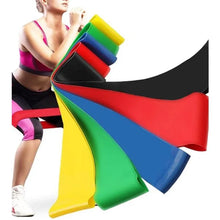 Kit com 5 Faixas Elásticas de Resistência para Yoga, Pilates, Academia e Treino Funcional