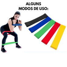 Kit com 5 Mini Faixas Elásticas de Resistência – Mini Bands para Academia, Treino Funcional e Exercícios em Casa