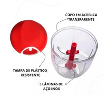 Mini Processador Manual de Alimentos 900ml com 5 Lâminas em Aço Inoxidável