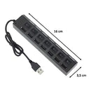 Hub USB 2.0 7 Portas – Adaptador Expansor USB para PC e Notebook com Múltiplas Conexões