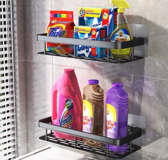Prateleira Premium para Banheiro – Porta Shampoo de Alumínio sem Furação