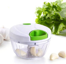 Mini Processador Manual de Alimentos 500ml com 3 Lâminas em Aço Inoxidável