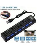 Hub USB 2.0 7 Portas – Adaptador Expansor USB para PC e Notebook com Múltiplas Conexões