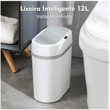 Lixeira Automática 12L com Sensor Infravermelho – Tampa Inteligente para Cozinha, Banheiro, Quarto e Escritório