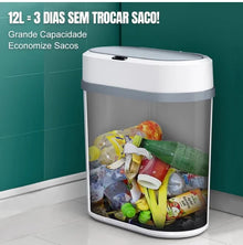 Lixeira Automática 12L com Sensor Infravermelho – Tampa Inteligente para Cozinha, Banheiro, Quarto e Escritório