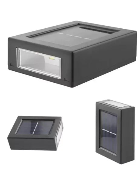 Arandela Solar LED Slim com Duplo Facho de Luz Quente – Luminária de Parede IP65 para Áreas Externas