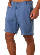 Bermuda Masculina Casual em Linho e Algodão