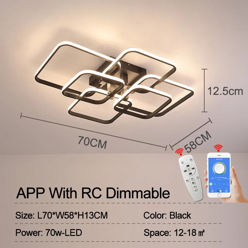 Plafon LED Retangular NEO Gleam Moderno – Luminária de Teto em Alumínio e Acrílico para Sala e Quarto