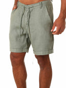 Bermuda Masculina Casual em Linho e Algodão