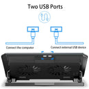 Cooler Gamer para Notebook 12 a 16 Polegadas – Base Refrigerada com Dupla Ventoinha, Controle de Velocidade e 2 Portas USB