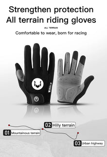 Luvas de Ciclismo MTB Dedo Longo Touchscreen – Antiderrapantes para Bike, Academia e Esportes