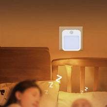 Luz Noturna LED com Sensor de Movimento – Luminária para Tomada EU/US com Acendimento Automático