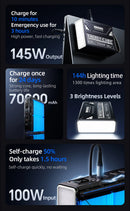 Power Bank MOVESPEED Z70 Pro 70000mAh 140W PD – Carregador Portátil com Lanterna LED