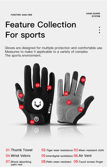 Luvas de Ciclismo MTB Dedo Longo Touchscreen – Antiderrapantes para Bike, Academia e Esportes