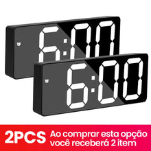 Relógio Digital LED com Alarme, Termômetro, Higrômetro e Luz Noturna para Quarto e Escritório