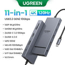 UGREEN Hub USB-C 10 em 1 com Duplo HDMI 8K/4K, RJ45 Gigabit, USB 3.0 e PD 100W
