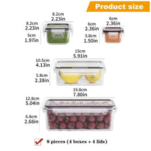 Kit com 8 Potes Herméticos BPA Free – Organizadores para Alimentos com Tampa de Travamento