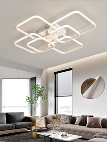 Plafon LED Retangular NEO Gleam Moderno – Luminária de Teto em Alumínio e Acrílico para Sala e Quarto