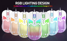 Mouse Gamer Honeycomb RGB com DPI Ajustável até 7200 DPI