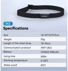 Monitor Cardíaco CYCPLUS H1 Bluetooth ANT+ – Braçadeira Sensor de Frequência Cardíaca para Garmin, Wahoo e GPS Bike