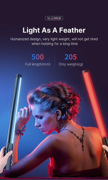 Bastão de Luz LED RGB Ulanzi VL119 19,7" – Iluminador Profissional para Foto, Vídeo, Streaming e Estúdio