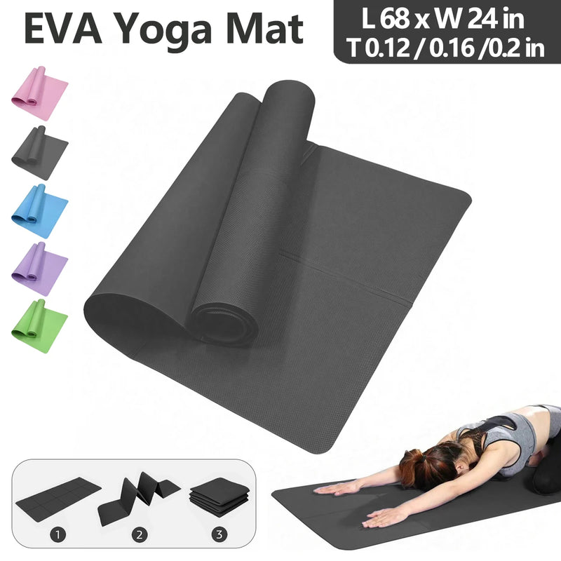 Tapete de Yoga Dobrável EVA Antiderrapante – Colchonete Fitness para Yoga, Pilates e Exercícios