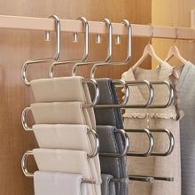 Cabide Multifuncional Dobrável 5 Camadas para Calças – Organizador Antiderrapante para Guarda-Roupa