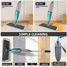 Mop Spray Giratório 360° com Refil de Microfibra – Esfregão Plano para Limpeza de Pisos