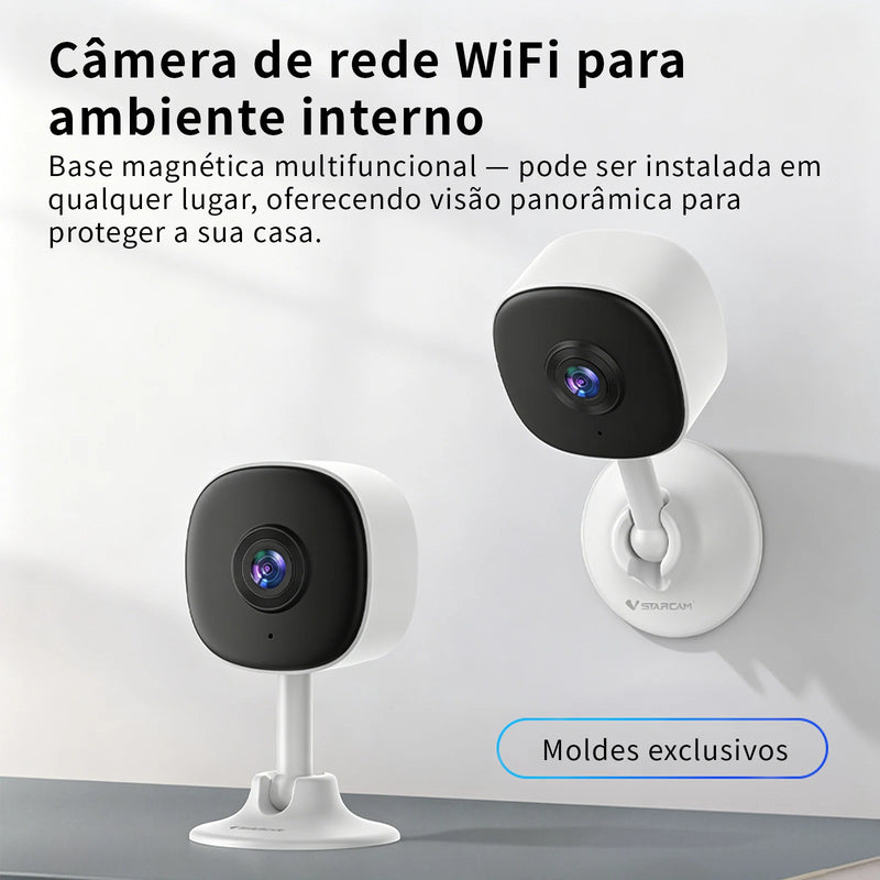 Mini Câmera Wi-Fi 2MP com Base Magnética