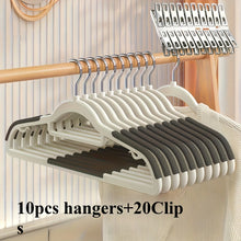 Kit com 30 Peças de Cabides Antiderrapantes – 10 Cabides de Veludo + 20 Clipes Organizadores