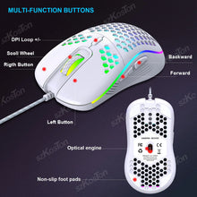 Mouse Gamer Honeycomb RGB com DPI Ajustável até 7200 DPI
