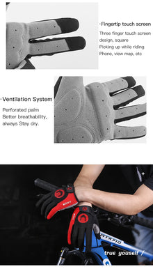 Luvas de Ciclismo MTB Dedo Longo Touchscreen – Antiderrapantes para Bike, Academia e Esportes
