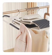 Kit com 10 Cabides Multifuncionais Antiderrapantes – Para Roupas Secas e Úmidas, Ideal para Guarda-Roupa