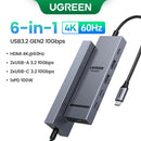 UGREEN Hub USB-C 10 em 1 com Duplo HDMI 8K/4K, RJ45 Gigabit, USB 3.0 e PD 100W