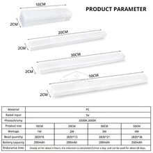 Luz LED com Sensor de Movimento Recarregável USB Magnética – Barra de Iluminação para Armários, Closets e Cozinha