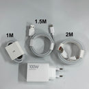 Carregador Xiaomi 100W / 90W Turbo Fast Charger USB-C + Cabo de Carregamento Rápido