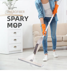 Mop Spray com Reservatório e Refil de Microfibra Reutilizável – Esfregão Giratório para Limpeza de Pisos