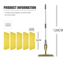 Mop Spray Giratório 360° com Refil de Microfibra – Esfregão Plano para Limpeza de Pisos