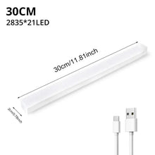 Luz LED com Sensor de Movimento Recarregável USB Magnética – Barra de Iluminação para Armários, Closets e Cozinha
