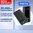 Power Bank 20000mAh com Lanterna Portátil Design Favos de Mel Bateria Externa Alta