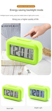 Relógio Despertador Digital LED com Calendário, Luz de Fundo e Display Multifuncional