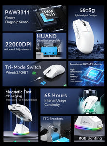 Attack Shark X11  Mouse Three Mode 2.4G PAW3311