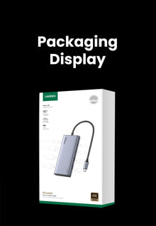 Adaptador Hub USB-C UGREEN 8 em 1 com Triple Display, Dual HDMI 4K 60Hz, DisplayPort, USB 3.2 e Power Delivery 100Wock for MacBook Pro Air PC